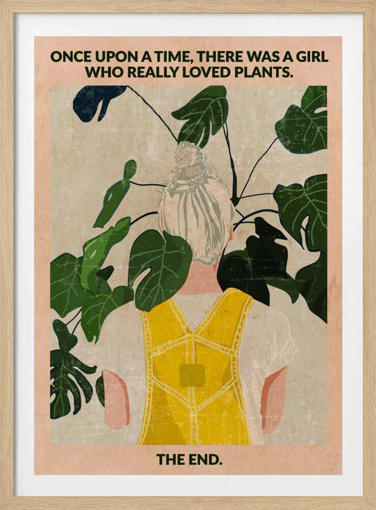 Plant Girl (gris : vintage) | Affiche