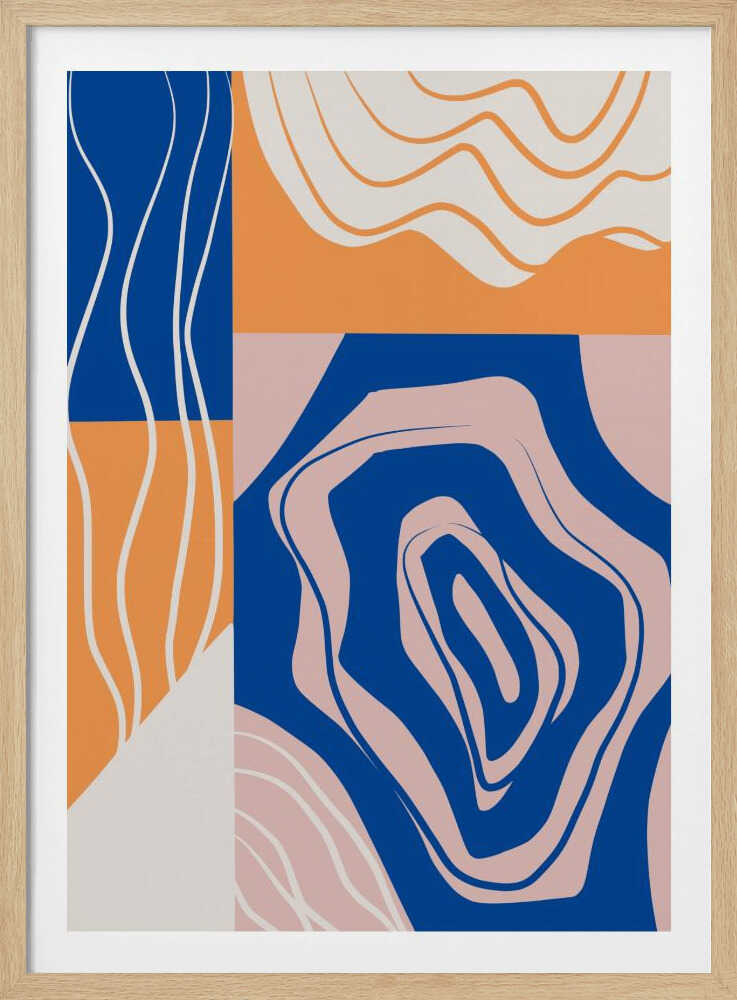 Abstract Collage In Blue and Orange | Poster