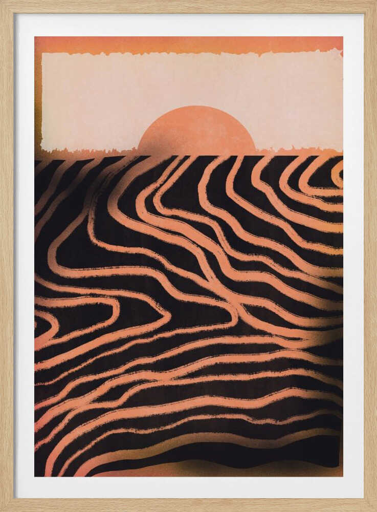 Coucher de soleil découpé | Affiche