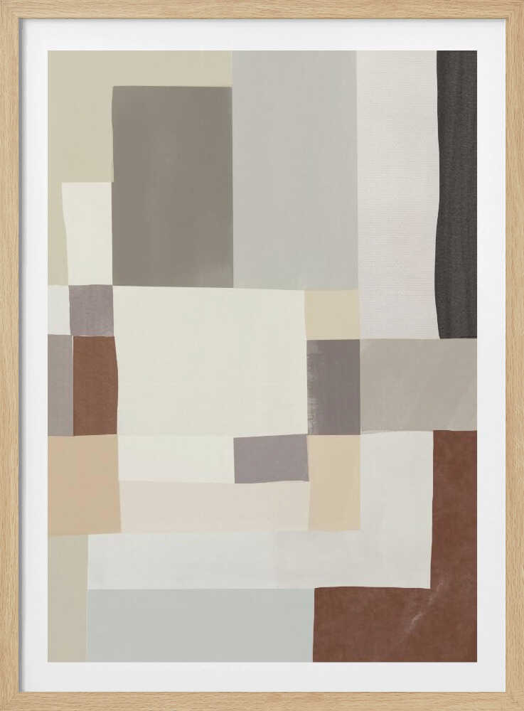 Affiche abstraite géométrique aux couleurs neutres 02 |