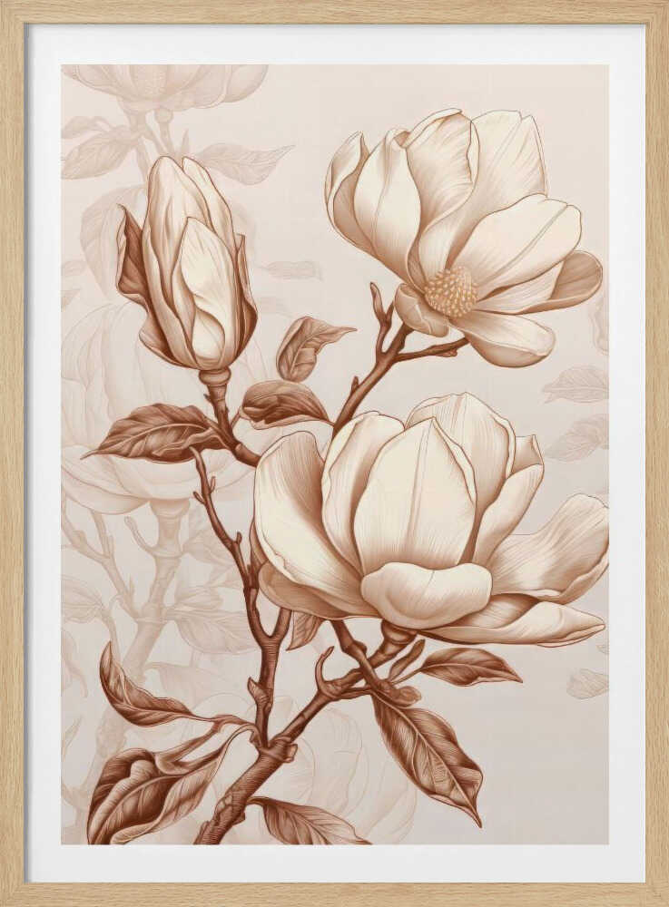 Beige Blumen 1 | Poster