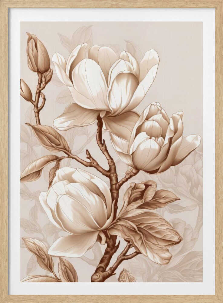 Beige Blumen 2 | Poster