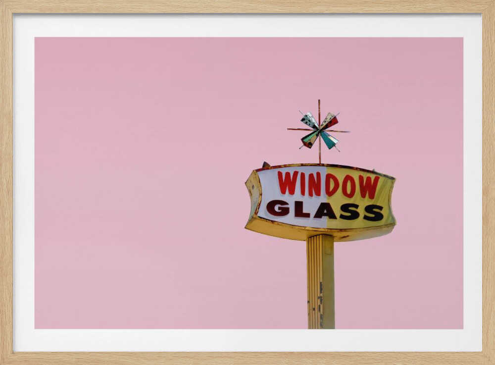 Atomic Pink Starburst Vintage Sign | Poster