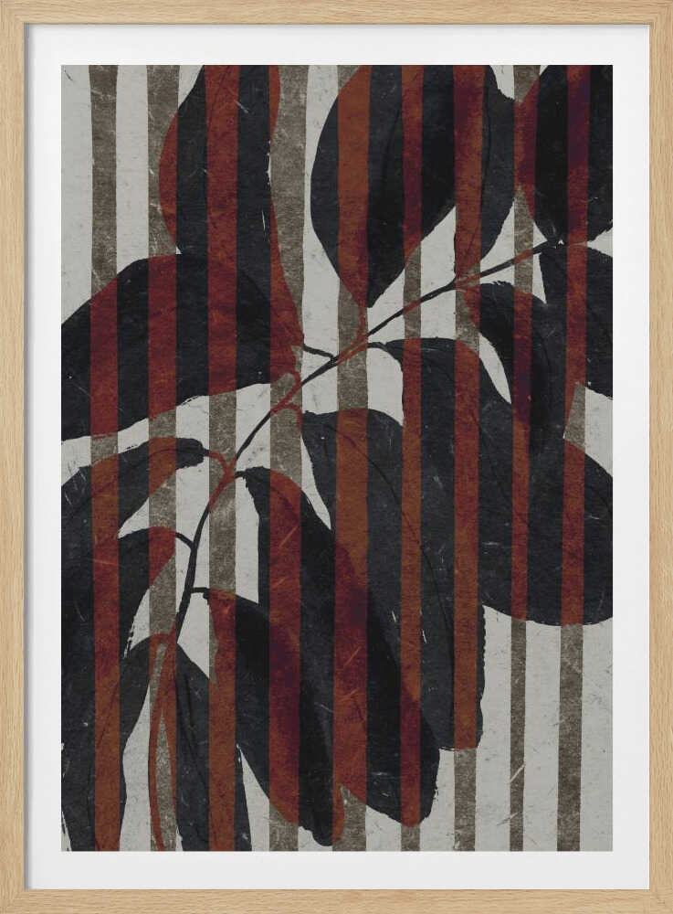 Gestreiftes Pflanzenmotiv | Poster