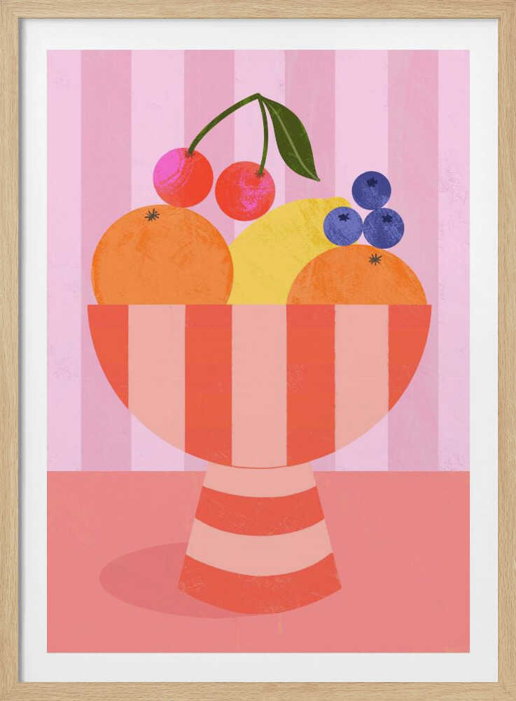 Obst in gestreifter Schale | Poster