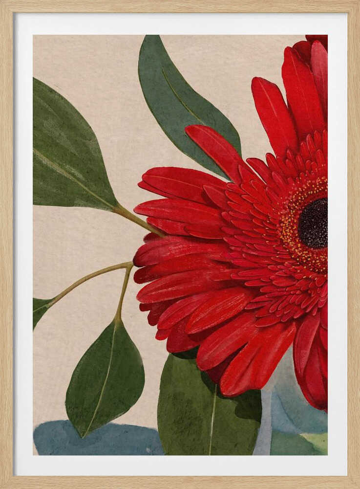 Red Gerbera Daisy Detail2 | Poster