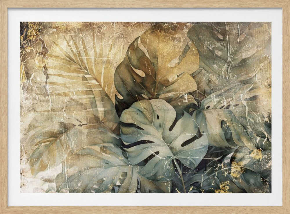 Jungle Leaves Art Illustration Wallart 31 | Poster