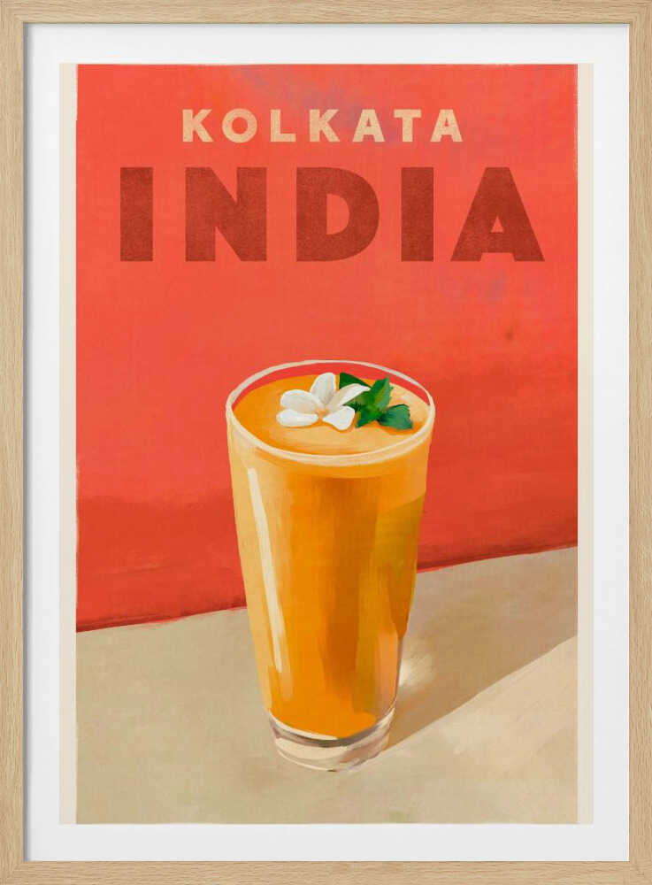 Reiseplakat Cocktail Kolkata Indien | Plakat
