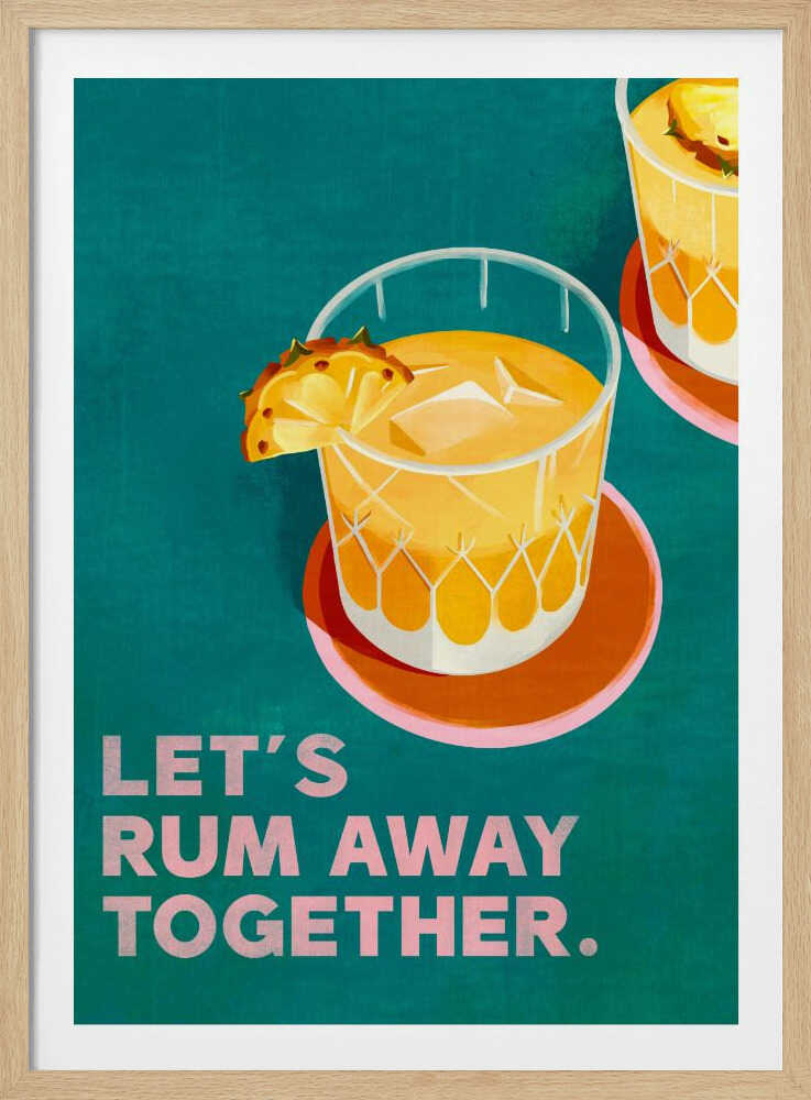 Rum Away Beach Bar Cocktailkunst | Poster