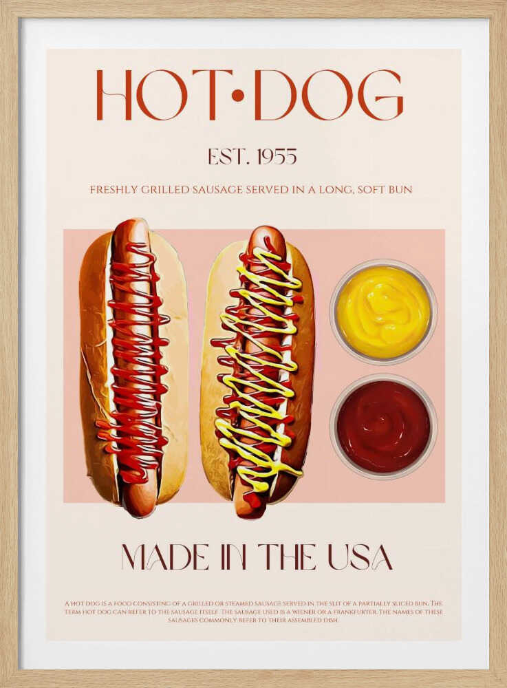 Hot Dogs with Mustard and Ketchup | Poster