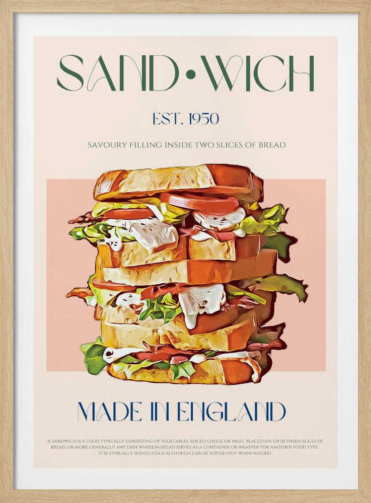 Classic Sandwich Made In England | Poster