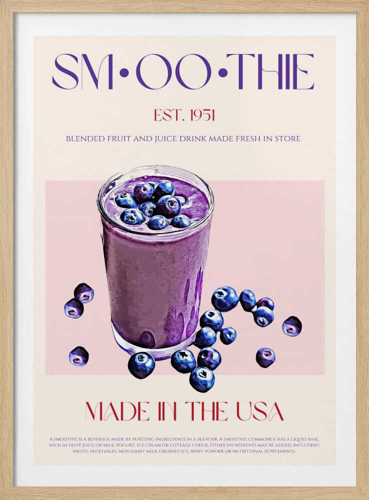 Blueberry Smoothie Illustration | Poster