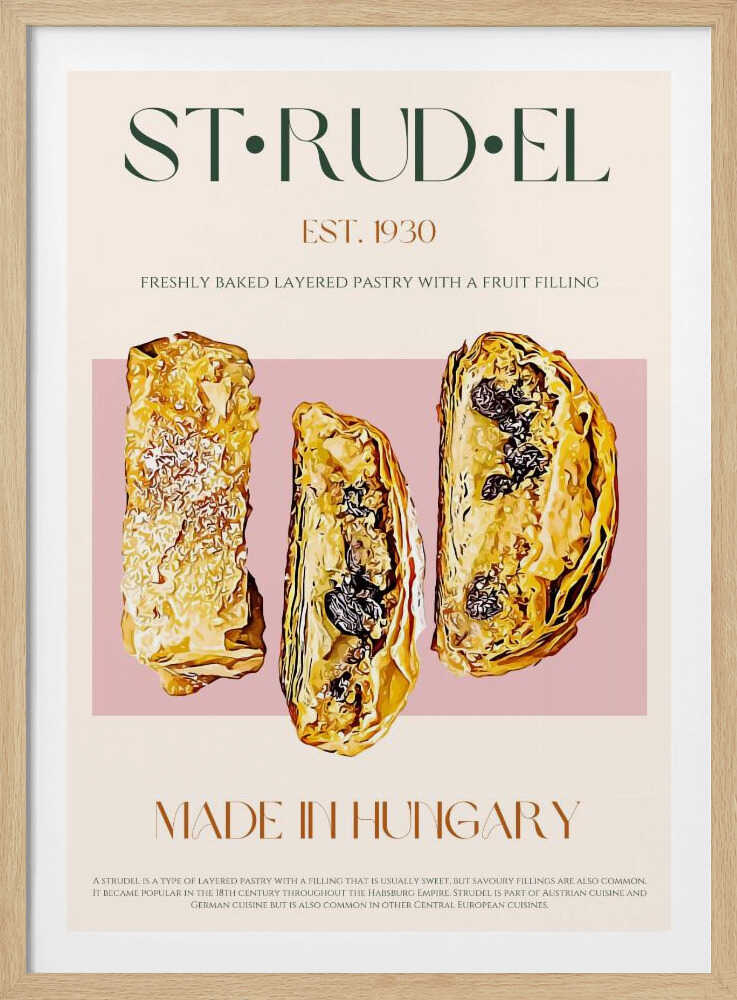Part de strudel doré | Affiche
