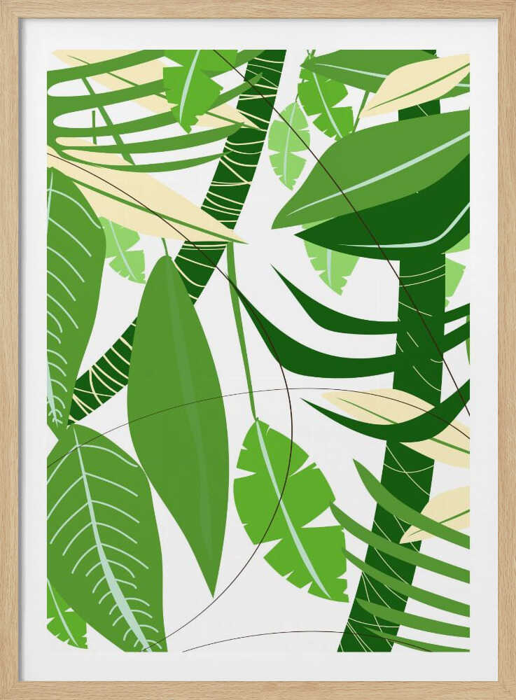 Feuilles vertes luxuriantes et feuillage tropical | Affiche