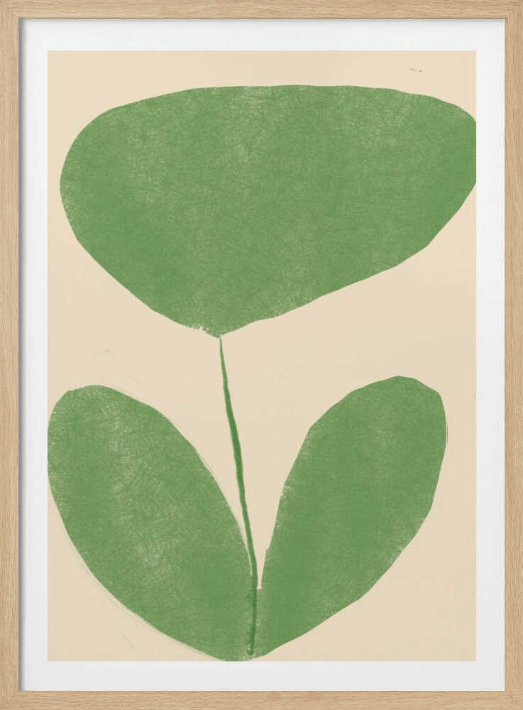 Minimales grünes Blütenmuster | Poster