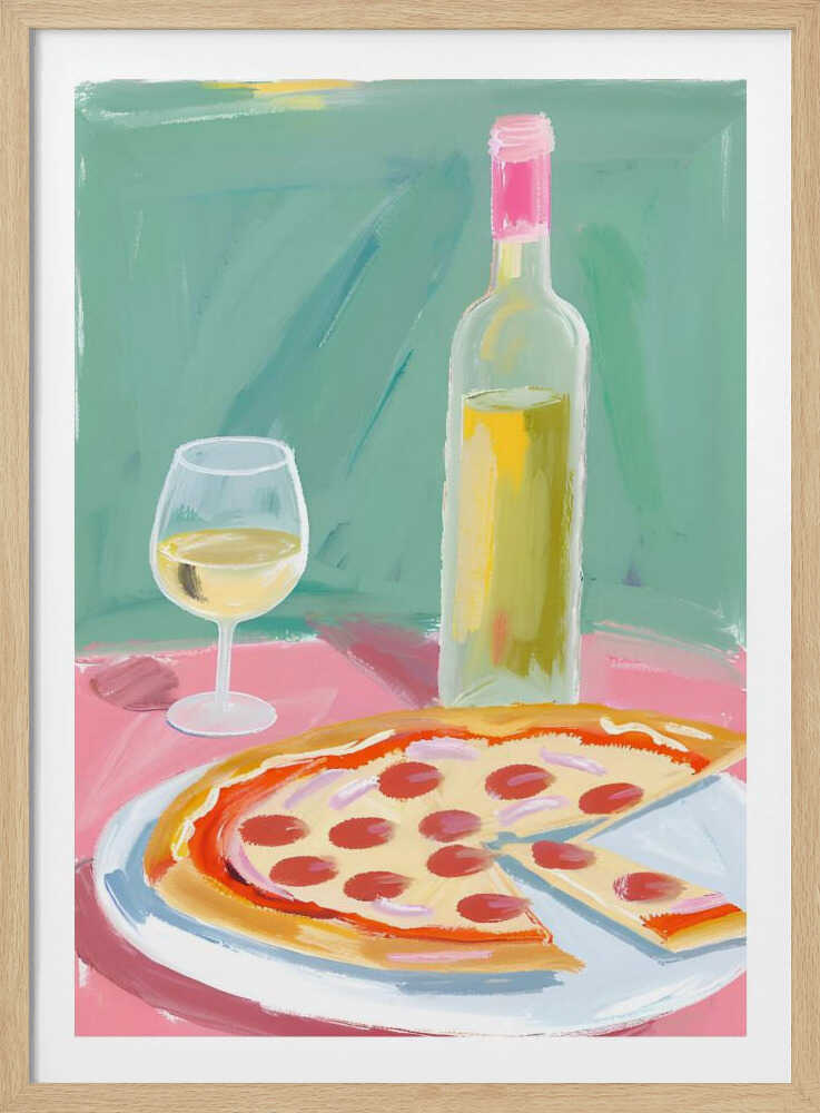 Pizza et vin | Affiche