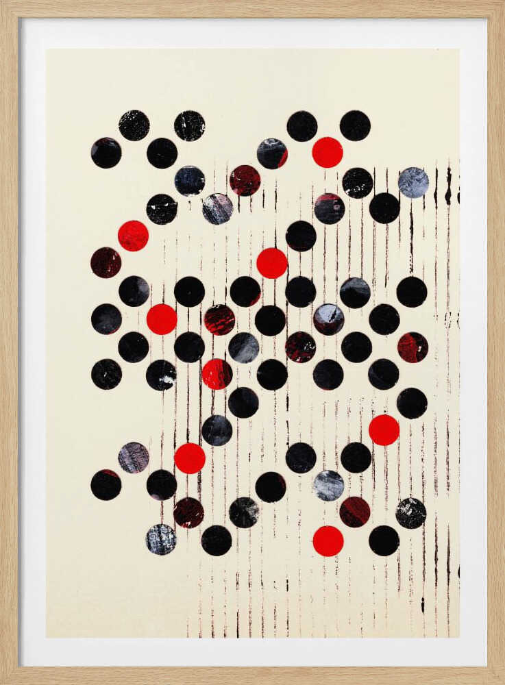 Rote, schwarze und graue Kreise | Poster