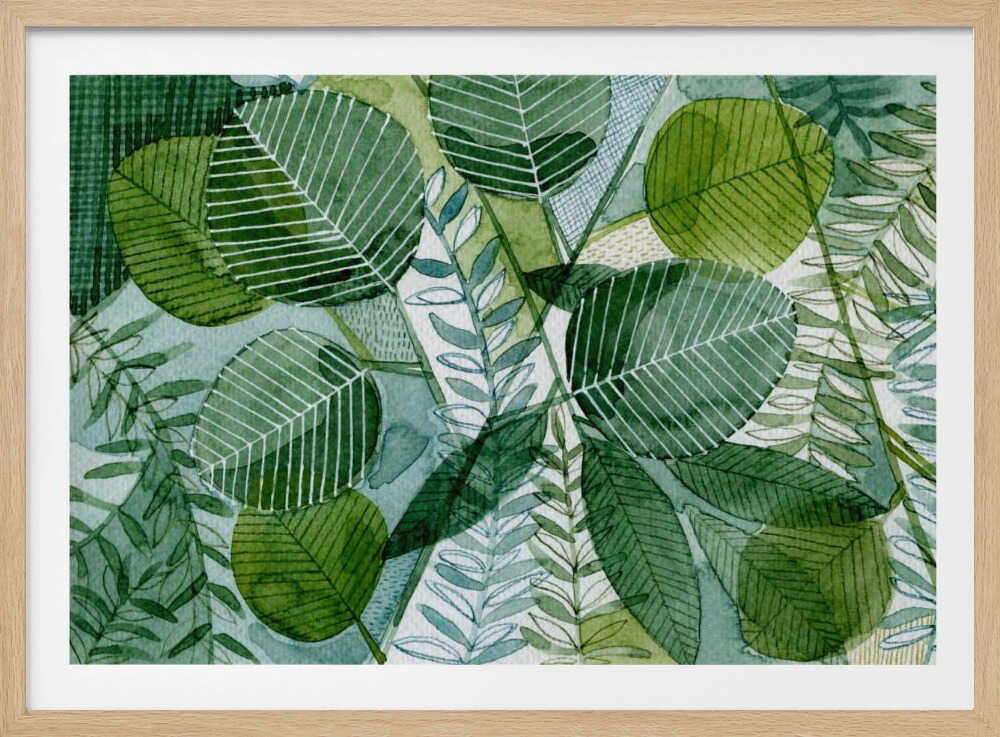 Intricate Green Leaf Pattern | Poster