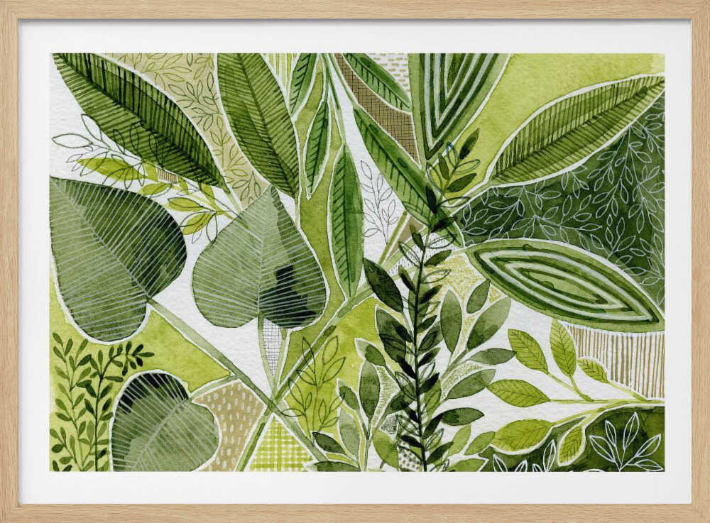 Aquarelle botanique en couches | Affiche