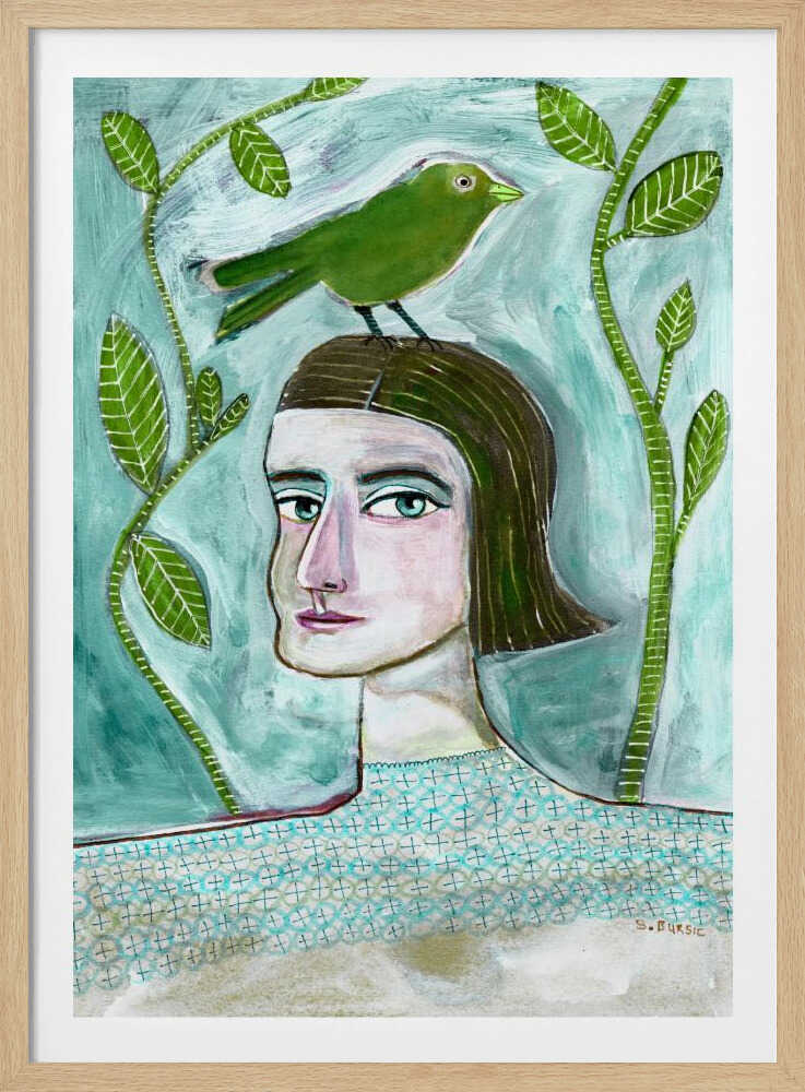 La dame à l'oiseau | Affiche