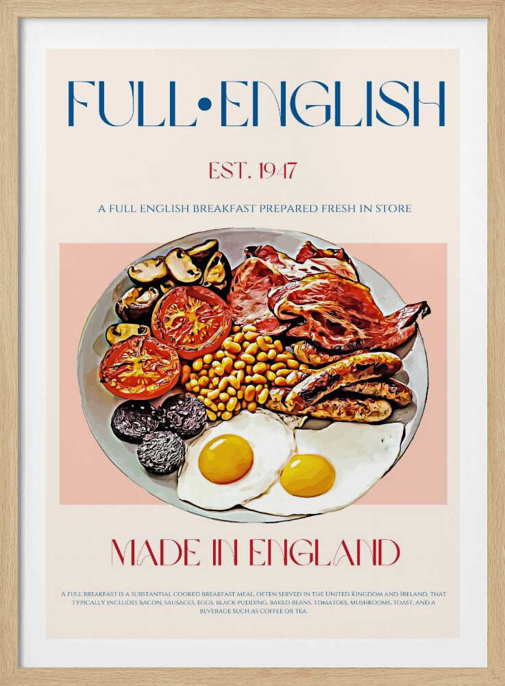 Petit-déjeuner anglais complet traditionnel | Affiche