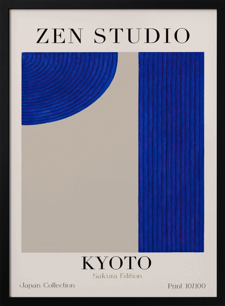 Kyoto Blue Harmony | Poster - Black Metal Frame Interior