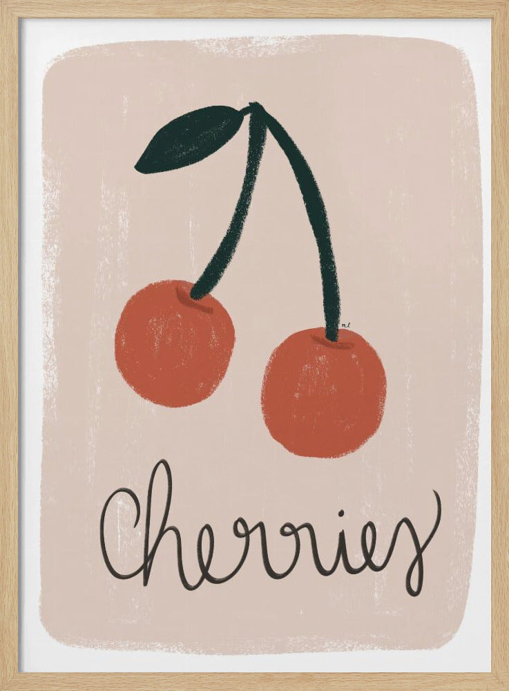 Cherries by Menina Lisboa - Wood Frame Interior