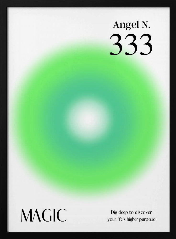 Angel Number 333 | Poster - Black Metal Frame Interior