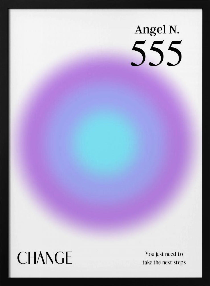 Angel Number 555 | Poster - Black Metal Frame Interior