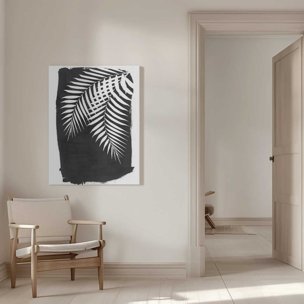 Black Palm Leaves Foliage Silhouette | Canvas