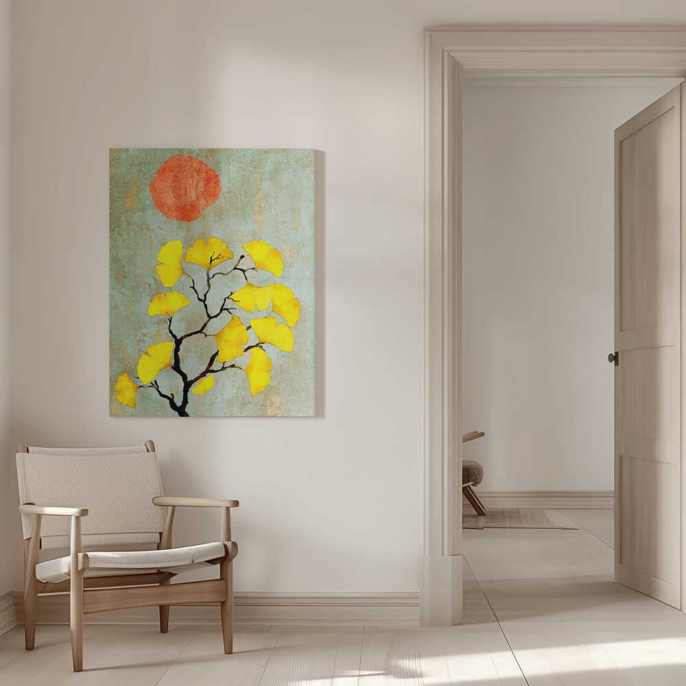 Ginkgo biloba und Sonne | Leinwand