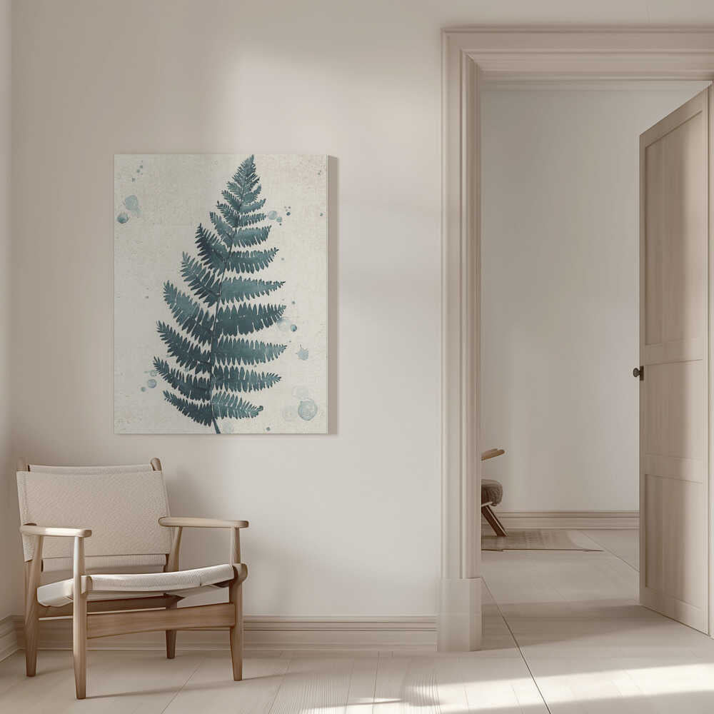 Teal watercolor fern 3 | Canvas