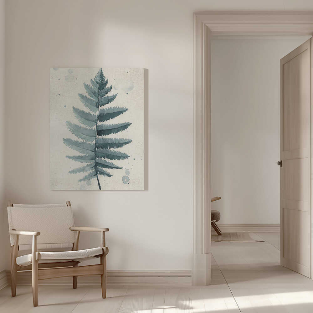 Türkisfarbener Aquarellfarn 6 | Leinwand
