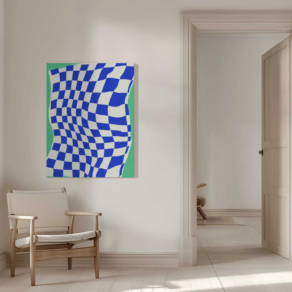 Blaues Schachbrettmuster | Canvas