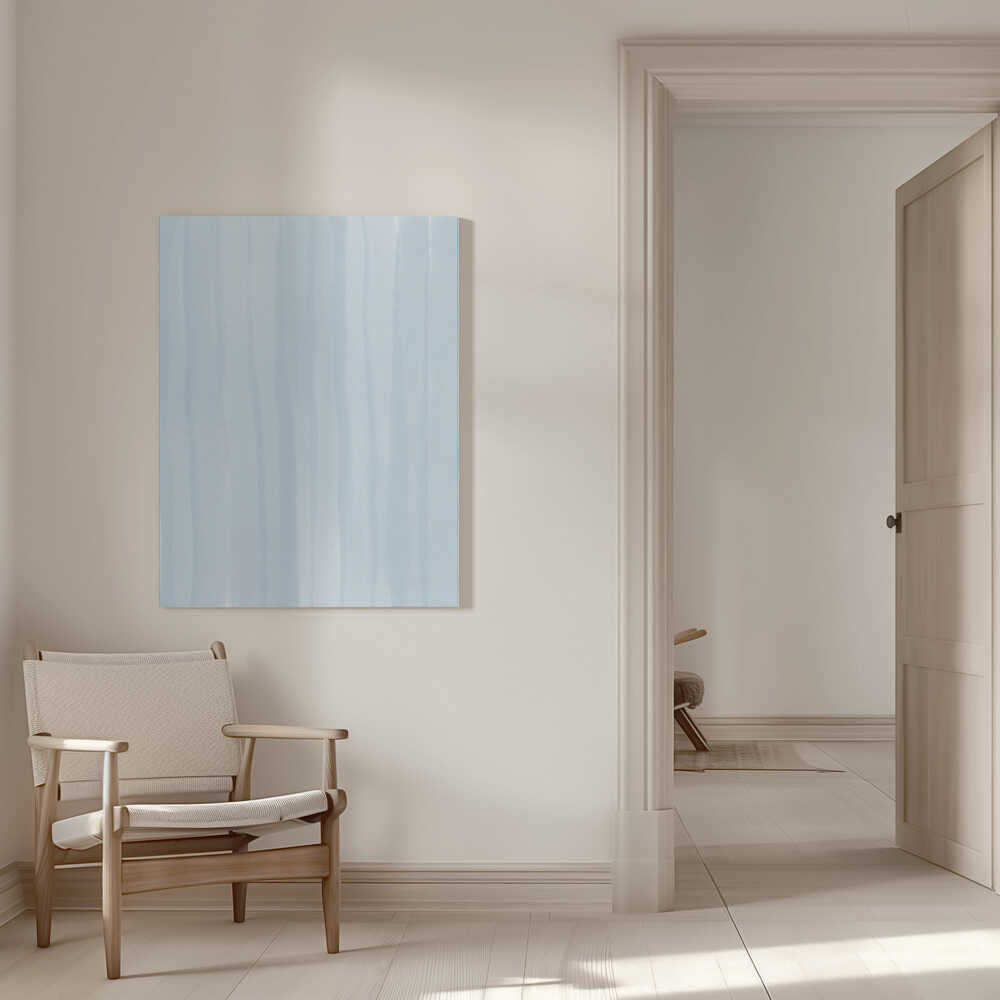 Lignes bleues sur fond pâle | Toile