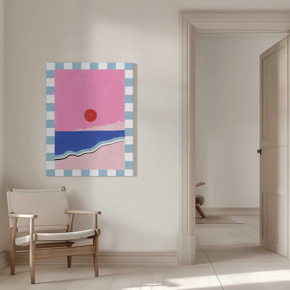 Scène de plage minimaliste | Toile