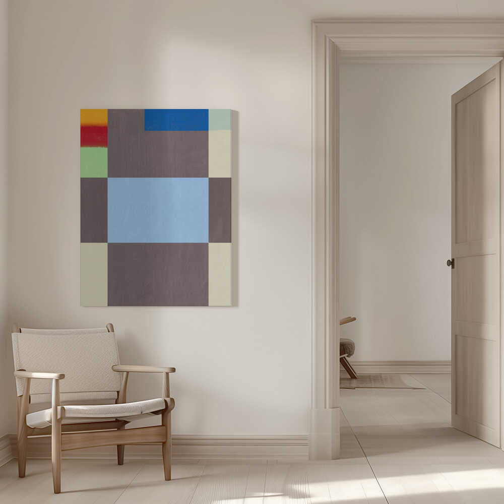 Geometrische Formen in einer gedeckten Graupalette | Leinwand