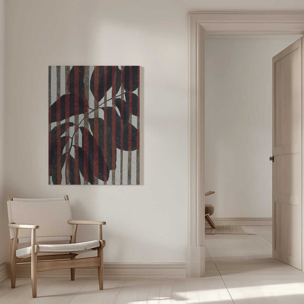 Gestreiftes botanisches Muster | Canvas