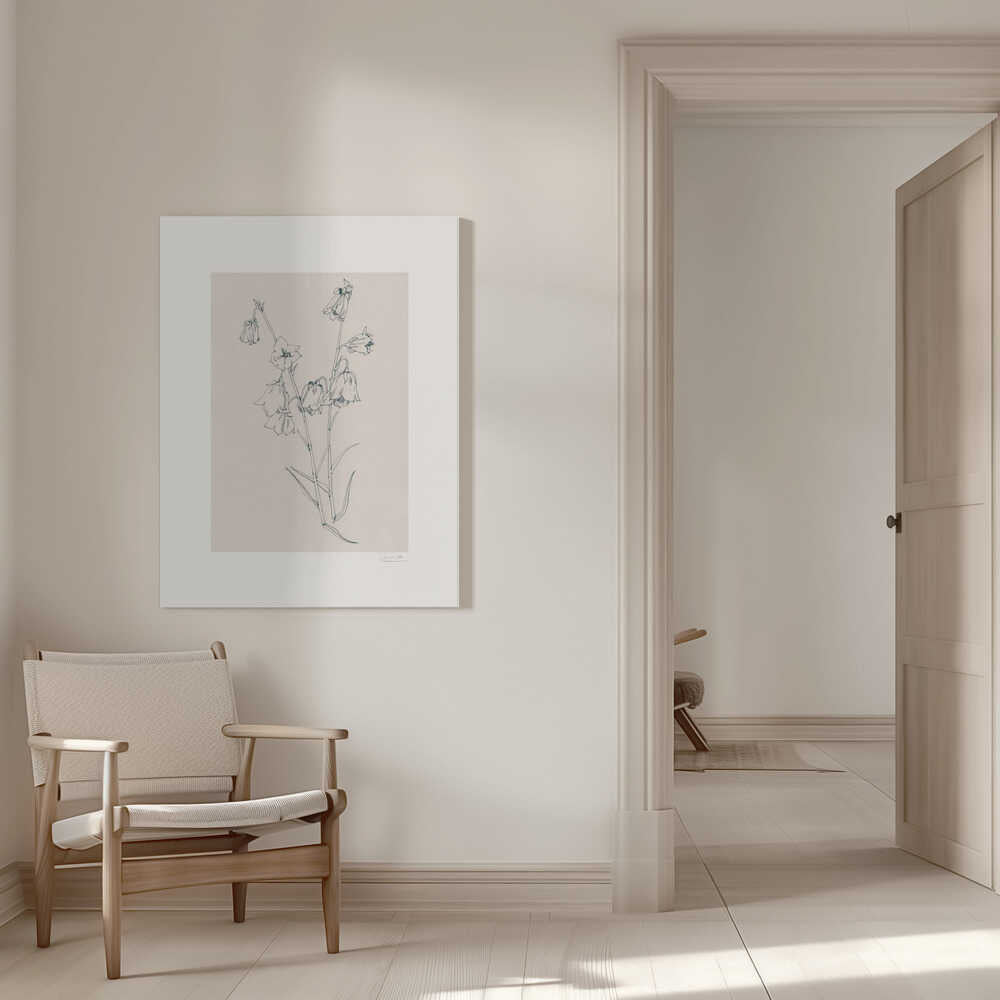 Dessin à l'encre de campanules | Toile