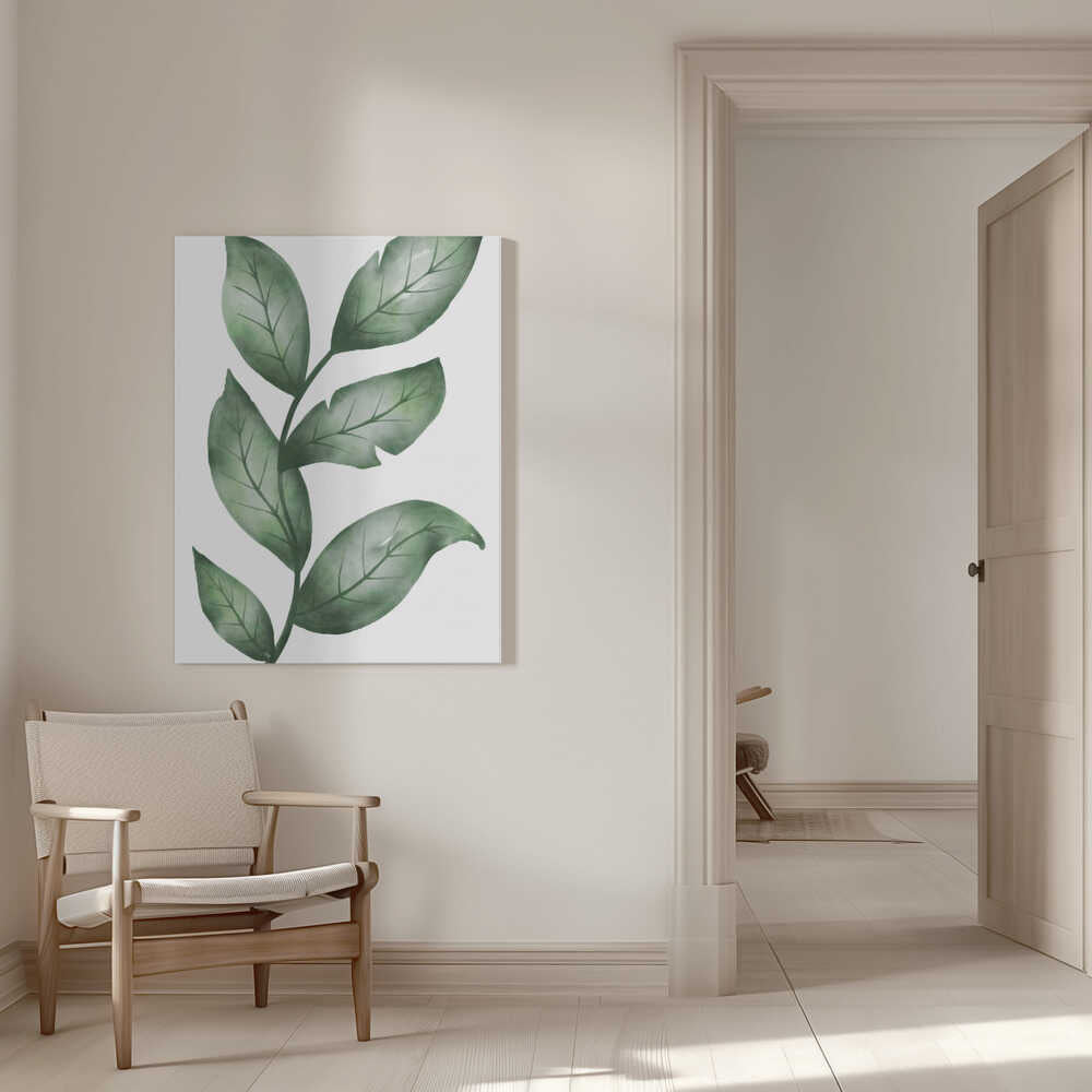 Realistische grüne Blattpflanze | Leinwand