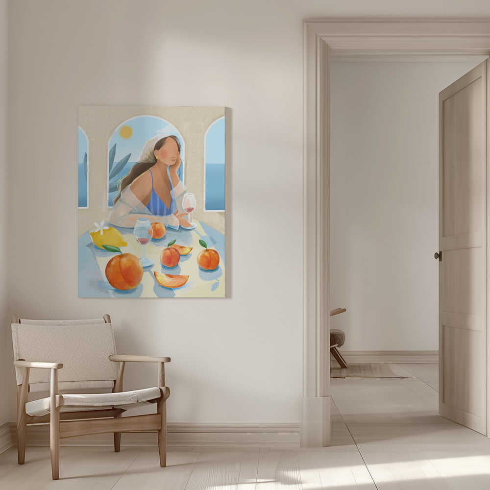 Fille aux pêches | Toile