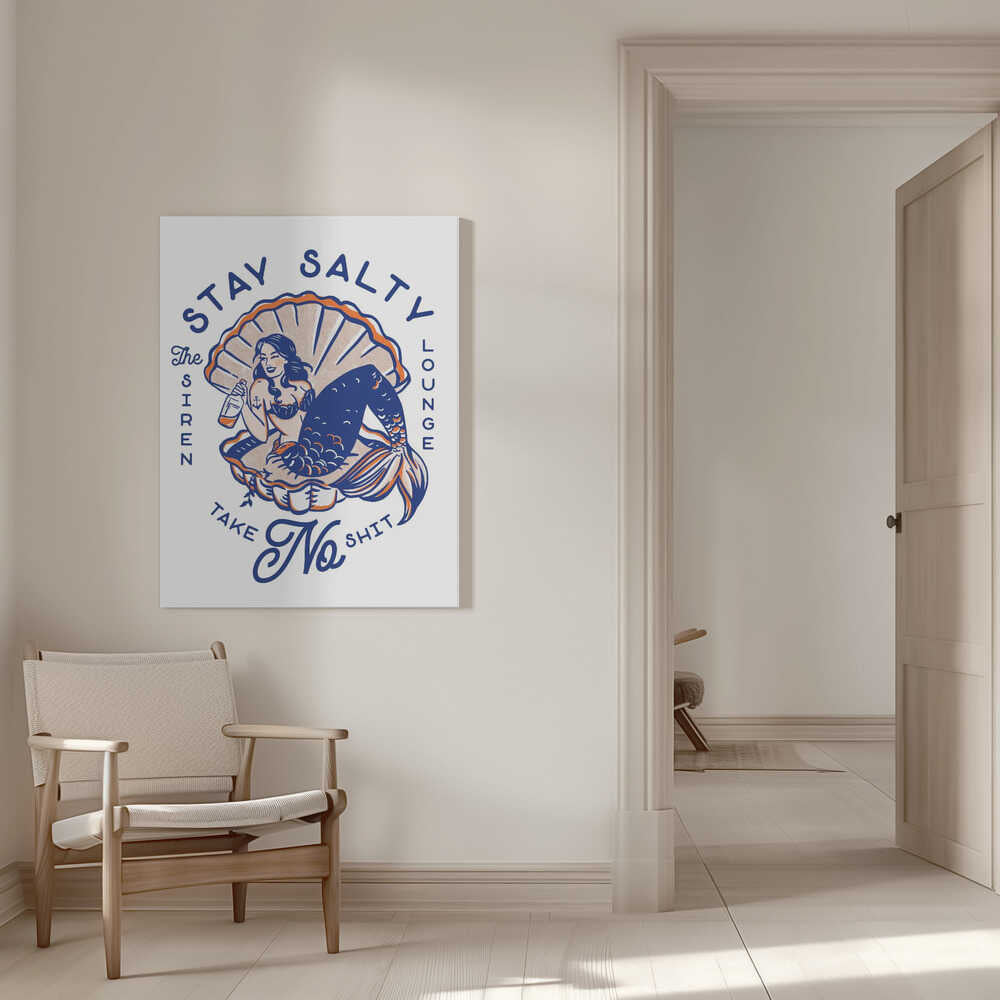 Stay Salty Siren Lounge Pin-Up Meerjungfrau | Leinwand