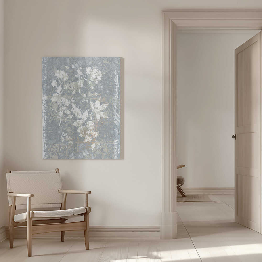 Botanisch Weiß Strukturiertes Blumenmuster 2 | Leinwand