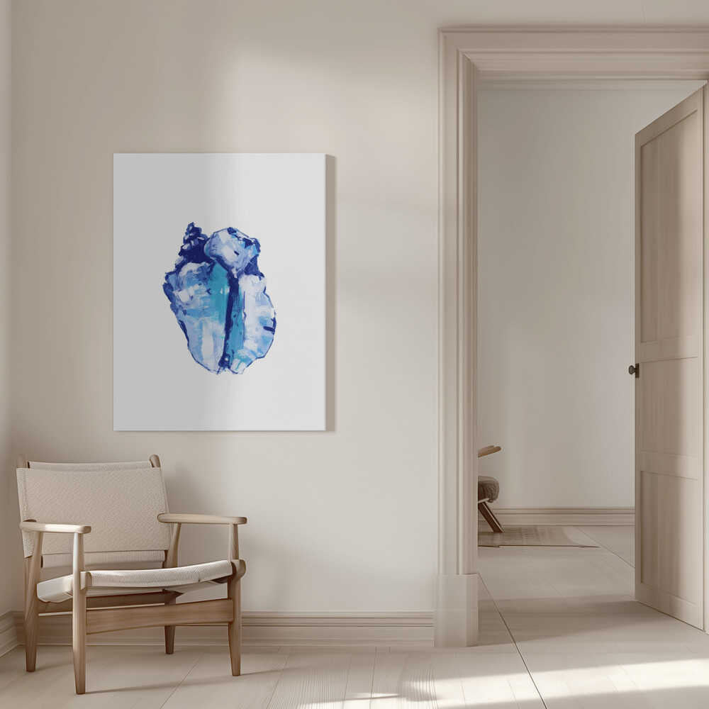 Blaue Muschel auf weißem Hintergrund Nr. 1 | Leinwand