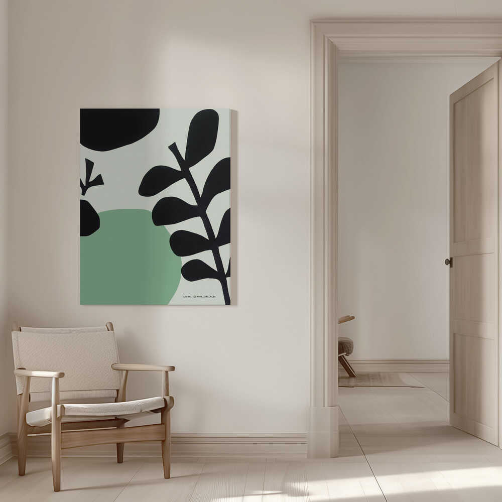 Minimalistische Gartenkunst, botanische Wandkunst mit Pflanzenillustrationen | Leinwand