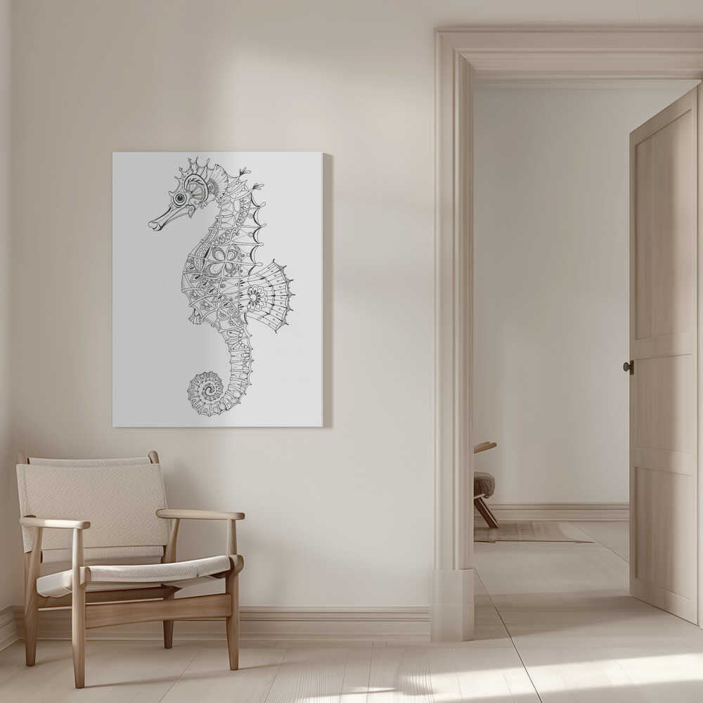Verziertes Seepferdchen-Design | Leinwand