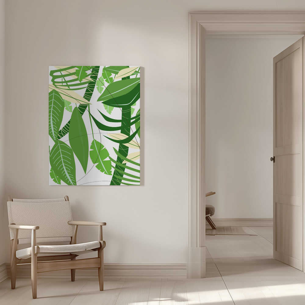 Feuilles vertes luxuriantes et feuillage tropical | Toile