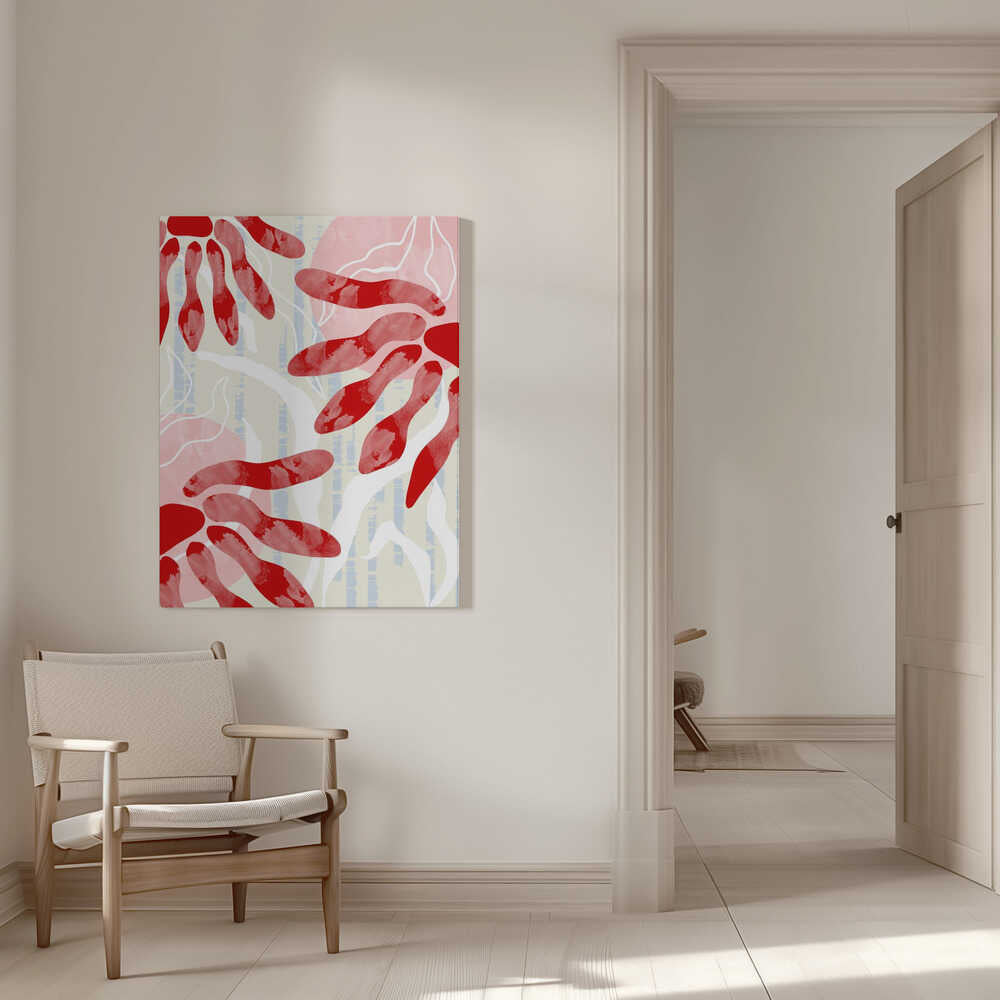 Grafische Blumen im Boho-Stil | Leinwand