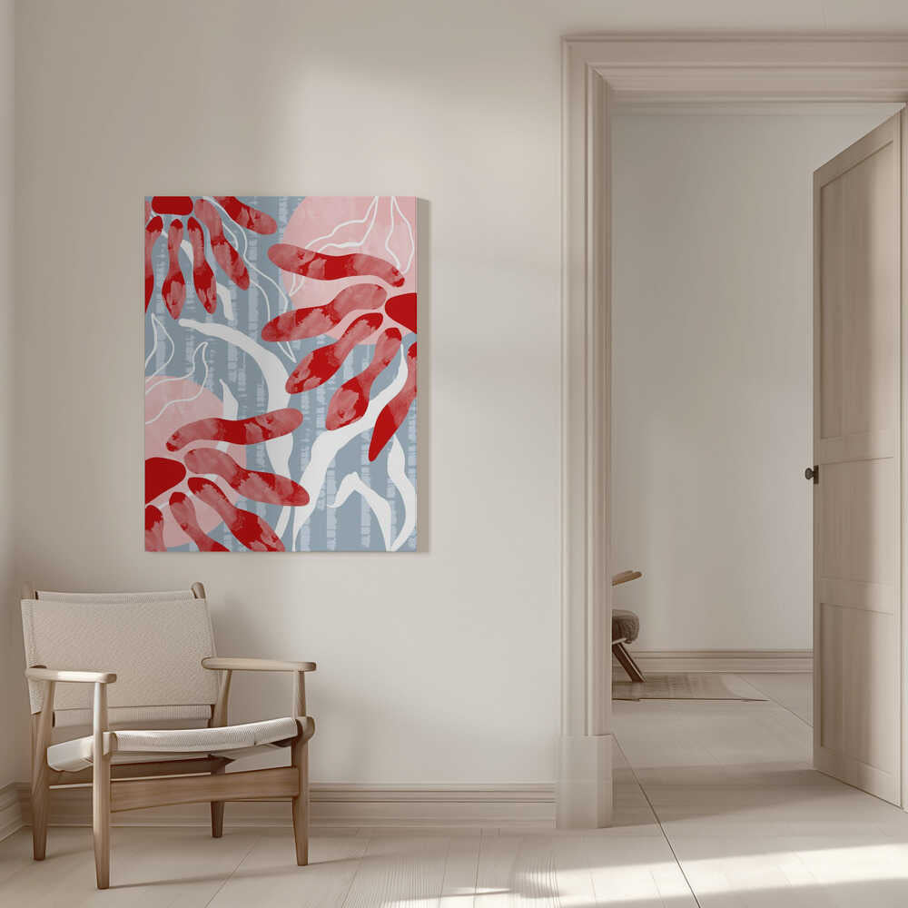 Grafische Blumen im Boho-Stil | Leinwand