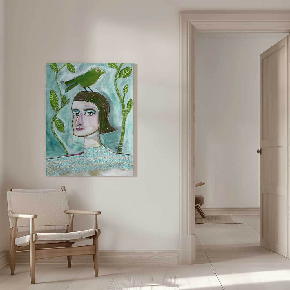 Lady with the bird | Canvas